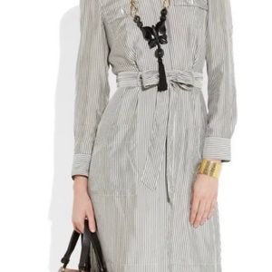 J. Crew Collection Striped Silk Utility Shirt Dres